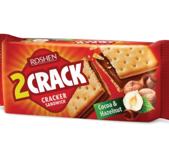 Biscuiti Roshen 2Crack cu umplutura de cacao si alune 47g