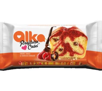 Alka Prajitura Casei cu zmeura, vanilie si crema de ciocolata 350g