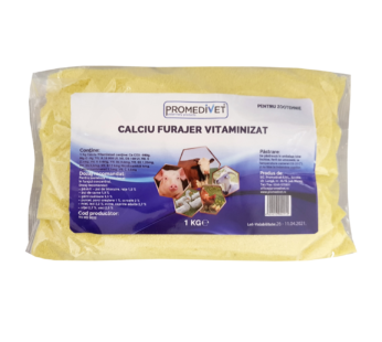 PROMEDIVET calciu furajer vitaminizat, pentru zootehnie, 1 kg