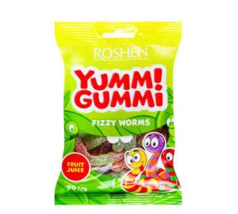 Roshen Yummi Gummi Fizzy Worms jeleuri 70g