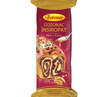 Cozonac Boromir Insiropat cu nuci si cirese 550g