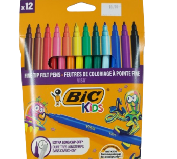 Carioci BIC varf subtire 12 culori